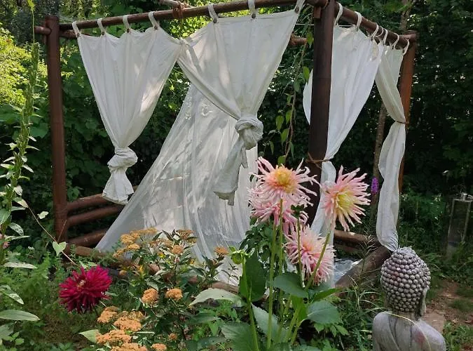 Tente Dans Gazebo Thai Dans Jardin En Bord De Riviere